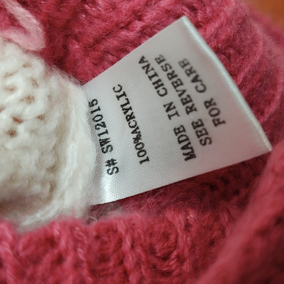 *SALE* EUC Favorite Girl Pink & White Women's Button Up Sweater Size M - Picture 5 of 6